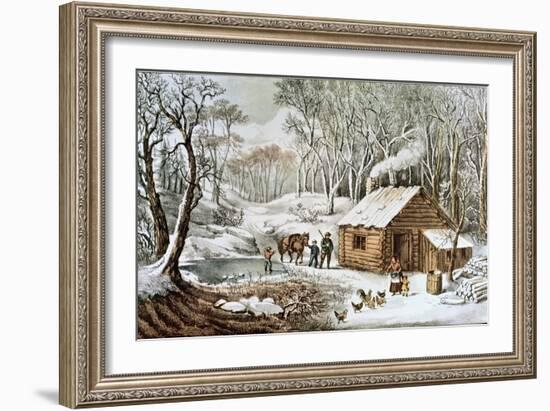 Home in the Wilderness-Currier & Ives-Framed Giclee Print