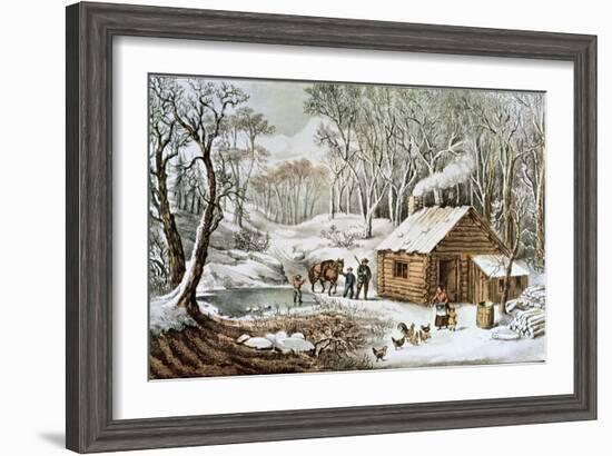 Home in the Wilderness-Currier & Ives-Framed Giclee Print