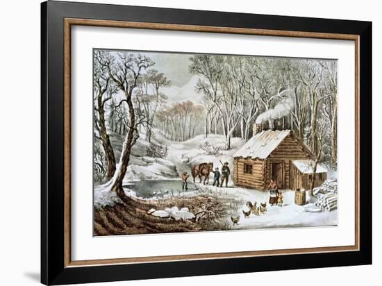 Home in the Wilderness-Currier & Ives-Framed Giclee Print