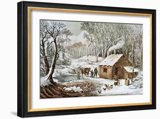 Home in the Wilderness-Currier & Ives-Framed Giclee Print