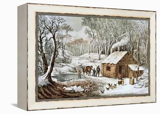 Home in the Wilderness-Currier & Ives-Framed Premier Image Canvas