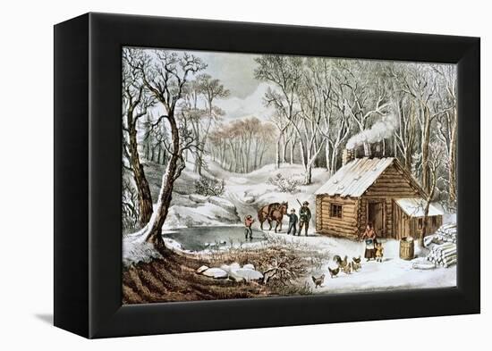 Home in the Wilderness-Currier & Ives-Framed Premier Image Canvas