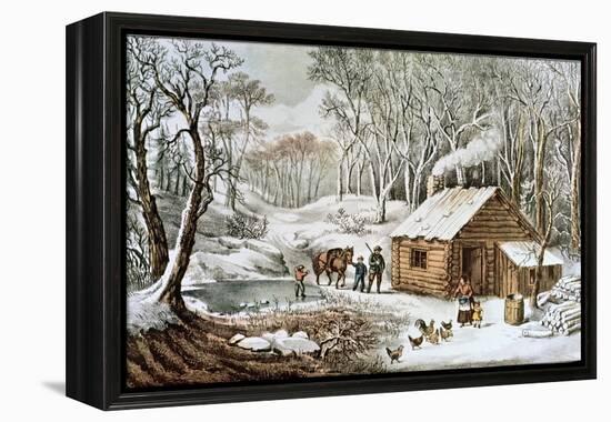 Home in the Wilderness-Currier & Ives-Framed Premier Image Canvas