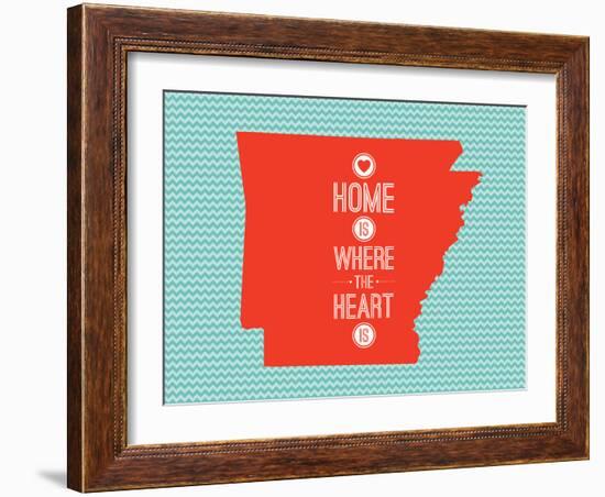 Home Is Where The Heart Is - Arkansas-null-Framed Art Print