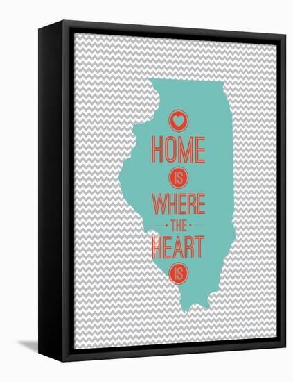 Home Is Where The Heart Is - Illinois-null-Framed Stretched Canvas