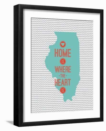 Home Is Where The Heart Is - Illinois-null-Framed Art Print