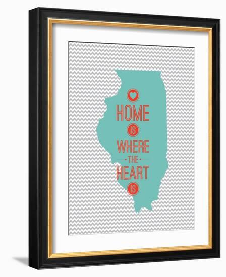 Home Is Where The Heart Is - Illinois-null-Framed Art Print