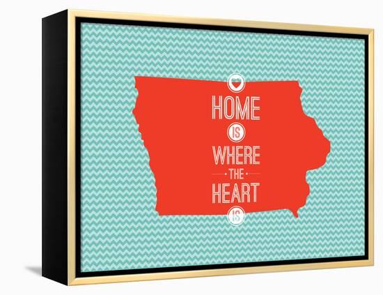 Home Is Where The Heart Is - Iowa-null-Framed Stretched Canvas