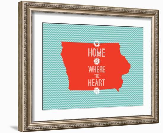 Home Is Where The Heart Is - Iowa-null-Framed Premium Giclee Print