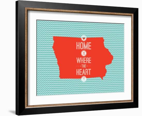 Home Is Where The Heart Is - Iowa-null-Framed Premium Giclee Print