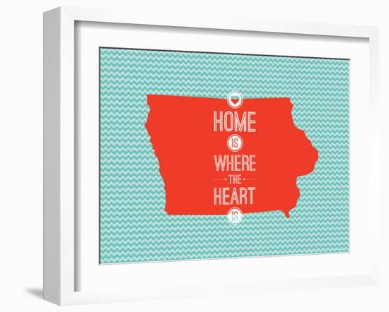 Home Is Where The Heart Is - Iowa--Framed Art Print