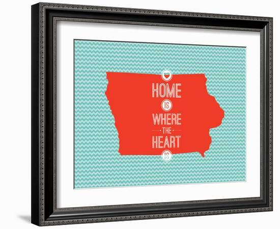 Home Is Where The Heart Is - Iowa--Framed Art Print