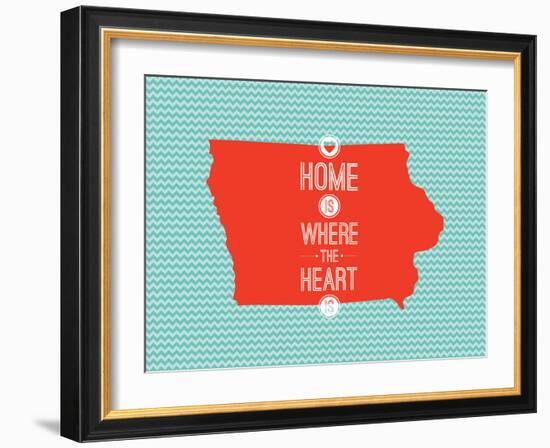 Home Is Where The Heart Is - Iowa--Framed Art Print