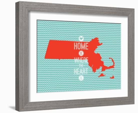 Home Is Where The Heart Is - Massachusetts-null-Framed Art Print