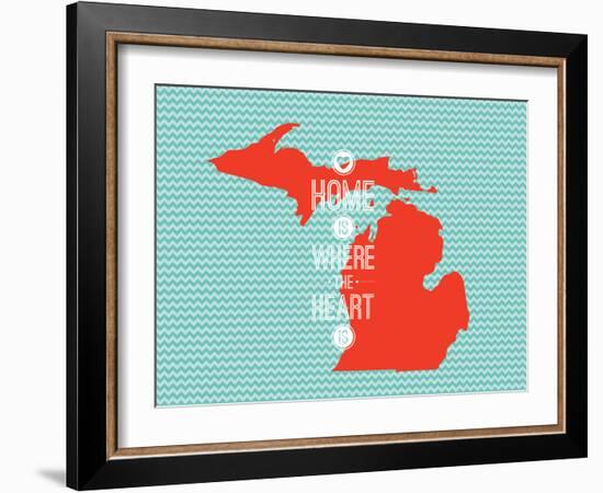 Home Is Where The Heart Is - Michigan-null-Framed Art Print