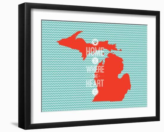 Home Is Where The Heart Is - Michigan-null-Framed Premium Giclee Print