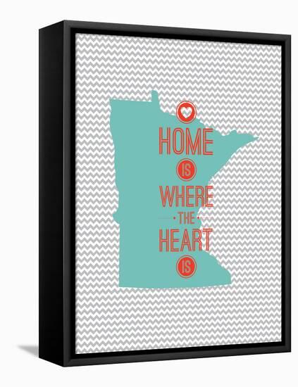 Home Is Where The Heart Is - Minnesota-null-Framed Stretched Canvas