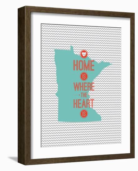 Home Is Where The Heart Is - Minnesota-null-Framed Premium Giclee Print