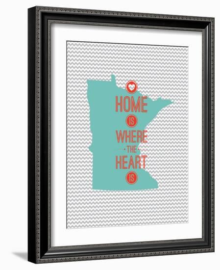 Home Is Where The Heart Is - Minnesota-null-Framed Premium Giclee Print