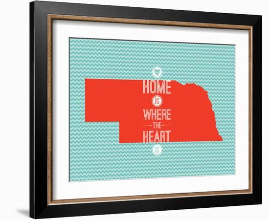Home Is Where The Heart Is - Nebraska-null-Framed Premium Giclee Print