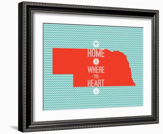 Home Is Where The Heart Is - Nebraska-null-Framed Premium Giclee Print