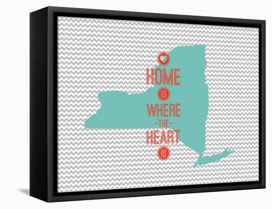Home Is Where The Heart Is - New York-null-Framed Stretched Canvas