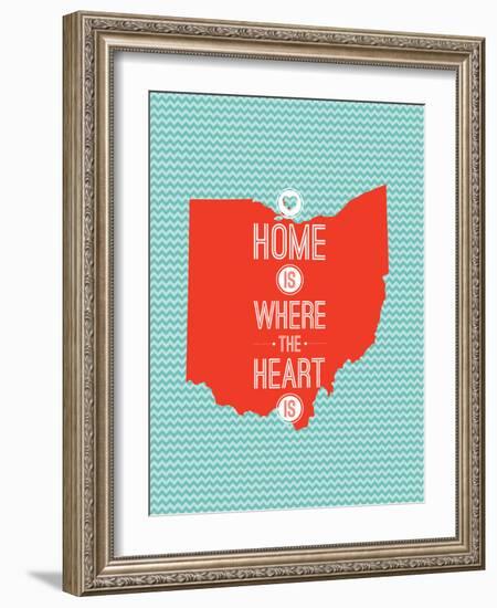 Home Is Where The Heart Is - Ohio-null-Framed Premium Giclee Print