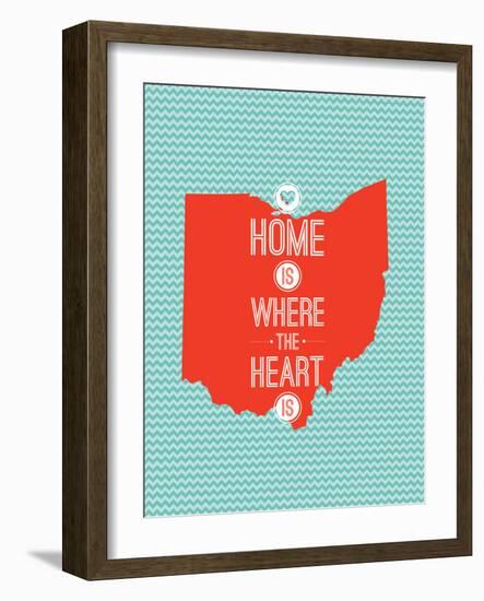 Home Is Where The Heart Is - Ohio-null-Framed Premium Giclee Print