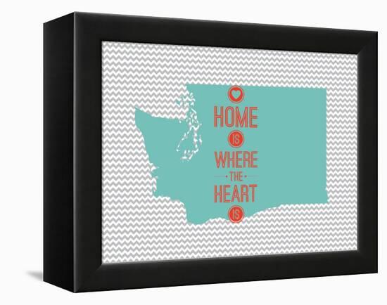 Home Is Where The Heart Is - Washington-null-Framed Stretched Canvas