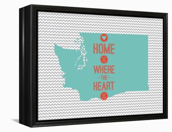 Home Is Where The Heart Is - Washington-null-Framed Stretched Canvas