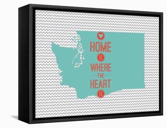 Home Is Where The Heart Is - Washington-null-Framed Stretched Canvas