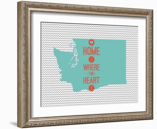 Home Is Where The Heart Is - Washington-null-Framed Art Print