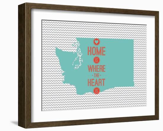 Home Is Where The Heart Is - Washington-null-Framed Art Print