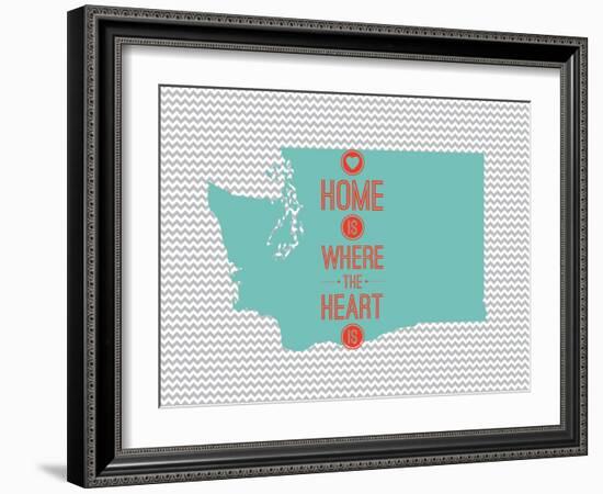 Home Is Where The Heart Is - Washington-null-Framed Art Print