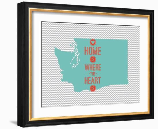 Home Is Where The Heart Is - Washington-null-Framed Art Print