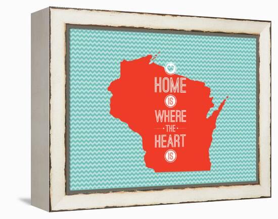 Home Is Where The Heart Is - Wisconsin-null-Framed Stretched Canvas