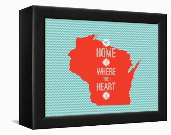 Home Is Where The Heart Is - Wisconsin-null-Framed Stretched Canvas