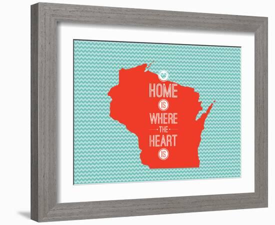 Home Is Where The Heart Is - Wisconsin-null-Framed Premium Giclee Print