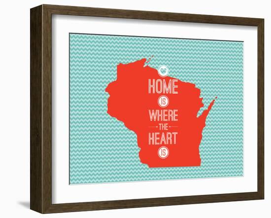 Home Is Where The Heart Is - Wisconsin-null-Framed Premium Giclee Print