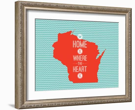 Home Is Where The Heart Is - Wisconsin-null-Framed Art Print