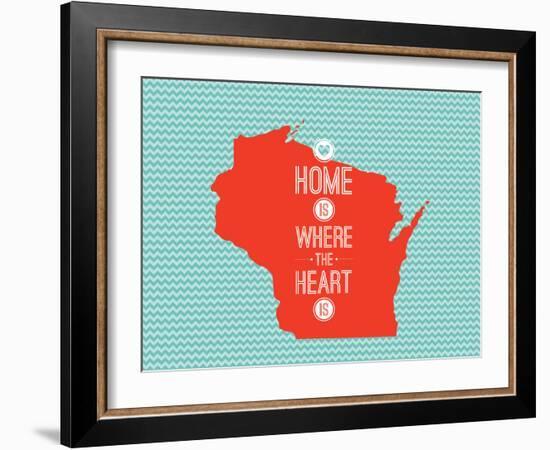 Home Is Where The Heart Is - Wisconsin-null-Framed Art Print