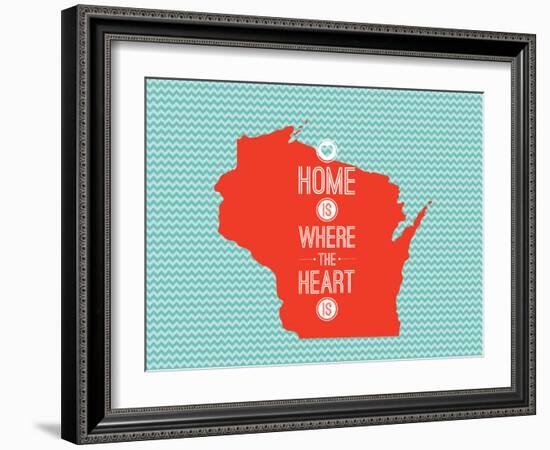 Home Is Where The Heart Is - Wisconsin-null-Framed Art Print