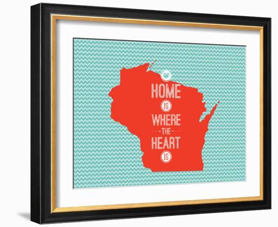 Home Is Where The Heart Is - Wisconsin-null-Framed Art Print