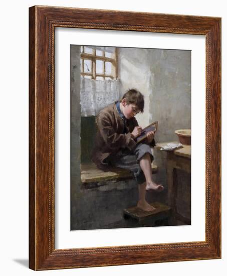 Home Lessons, 1887-Ralph Hedley-Framed Giclee Print