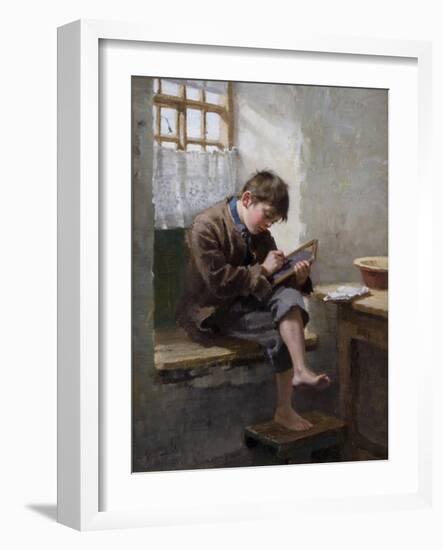 Home Lessons, 1887-Ralph Hedley-Framed Giclee Print