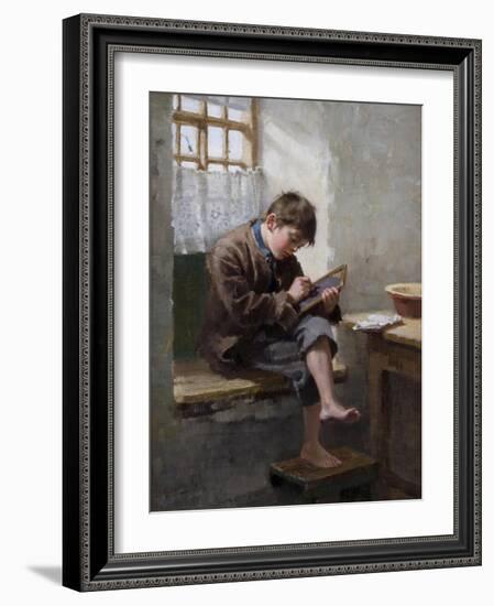 Home Lessons, 1887-Ralph Hedley-Framed Giclee Print