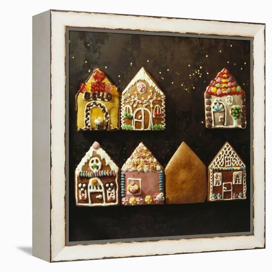 Home-Made Gingerbread in the Shape of Small Houses-null-Framed Premier Image Canvas