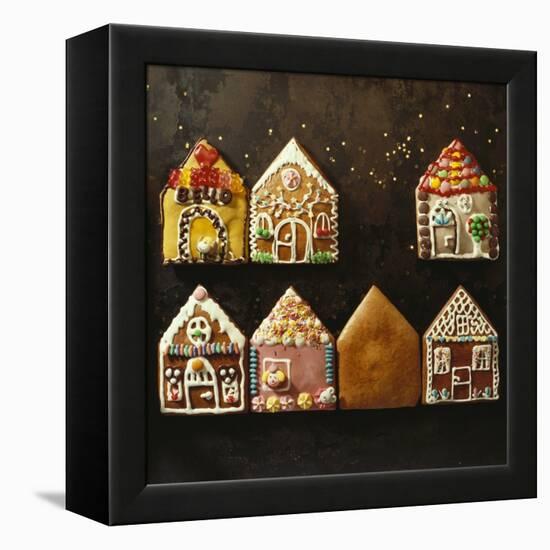 Home-Made Gingerbread in the Shape of Small Houses-null-Framed Premier Image Canvas