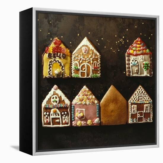 Home-Made Gingerbread in the Shape of Small Houses-null-Framed Premier Image Canvas