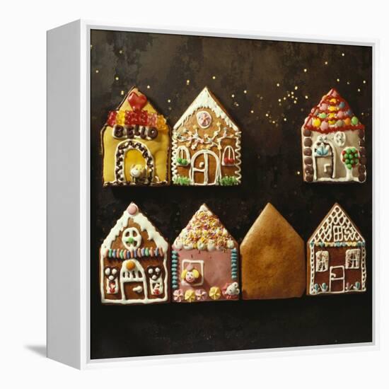 Home-Made Gingerbread in the Shape of Small Houses-null-Framed Premier Image Canvas